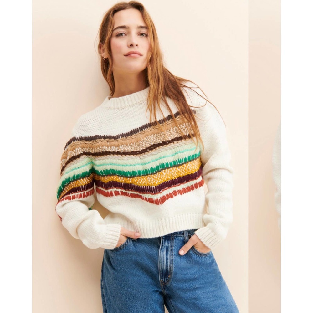 Mandinga Abacus Earth Pullover Organic Knit Sweater Size M Sustainable Fashion